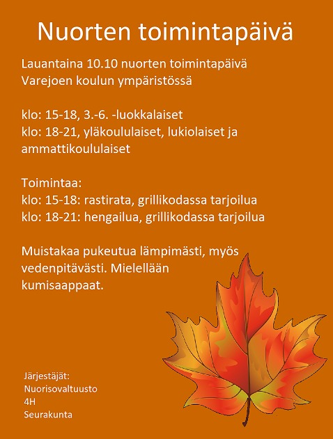 Nuorten toimintapäivä Nuorten toimintapäivän ilmoitus