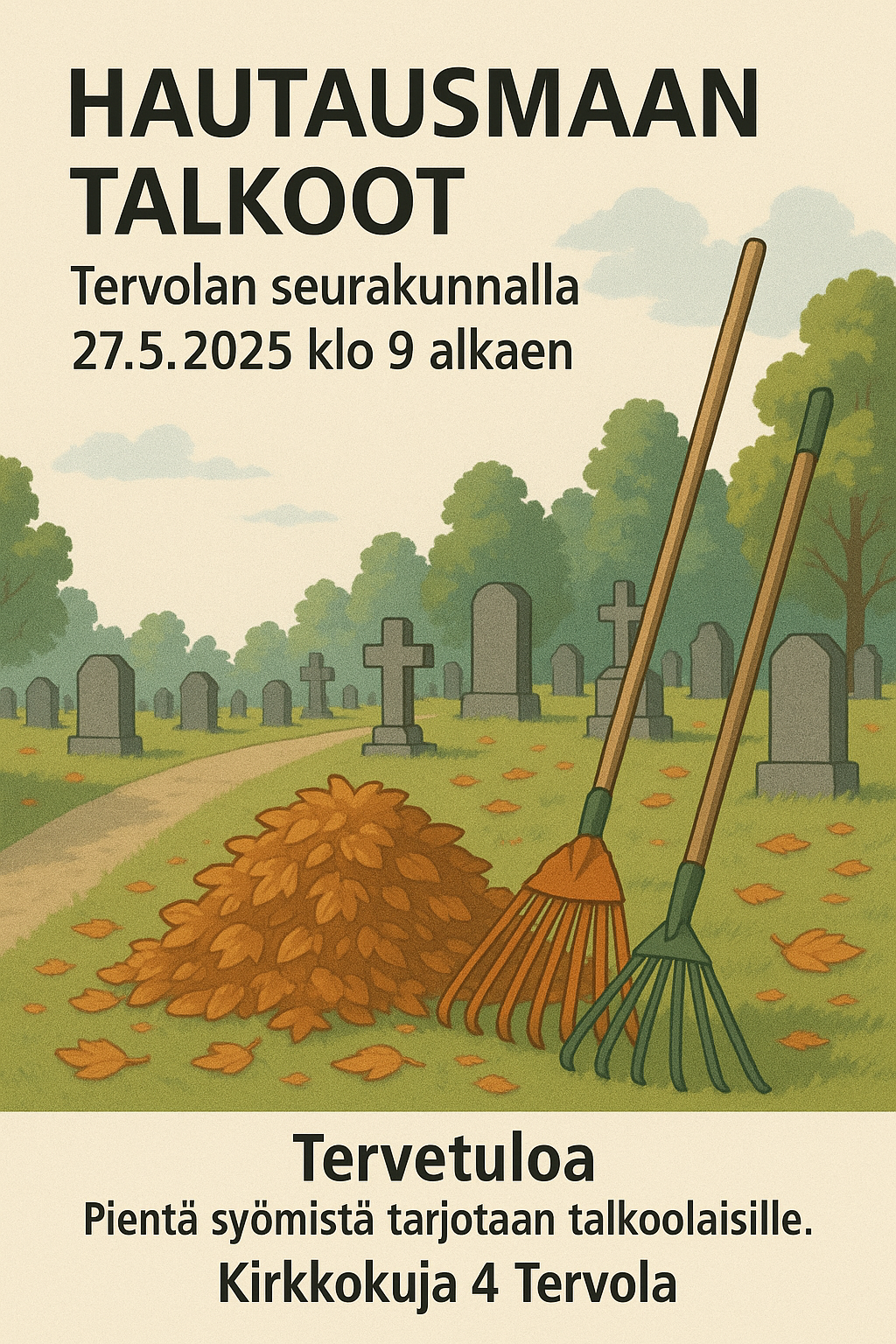 hautuumaa ja haravat
