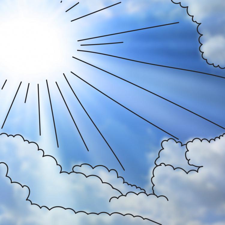 aurinko ja pilviä
